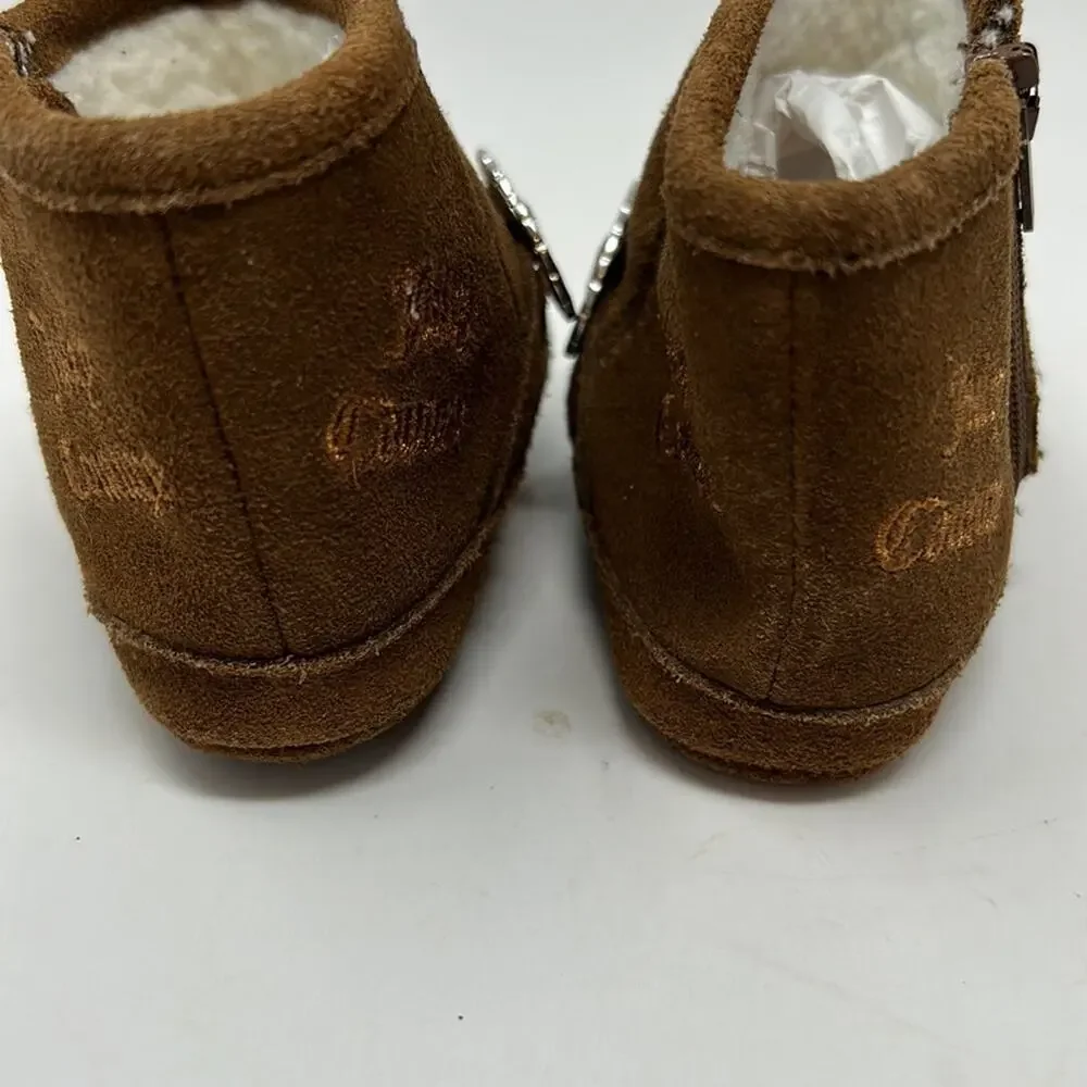 Juicy Couture Infant Girls Brown Suede Slipper/ Moccasin Size 4